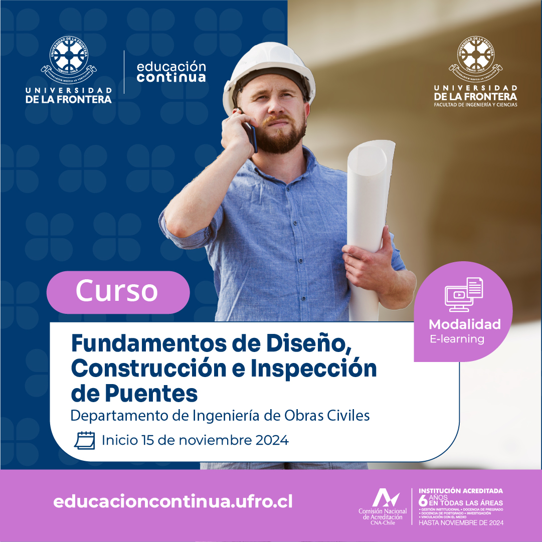 CURSO FUNDAMENTOS DE DISEÑO, CONSTRUCCIÓN E INSPECCIÓN DE PUENTES