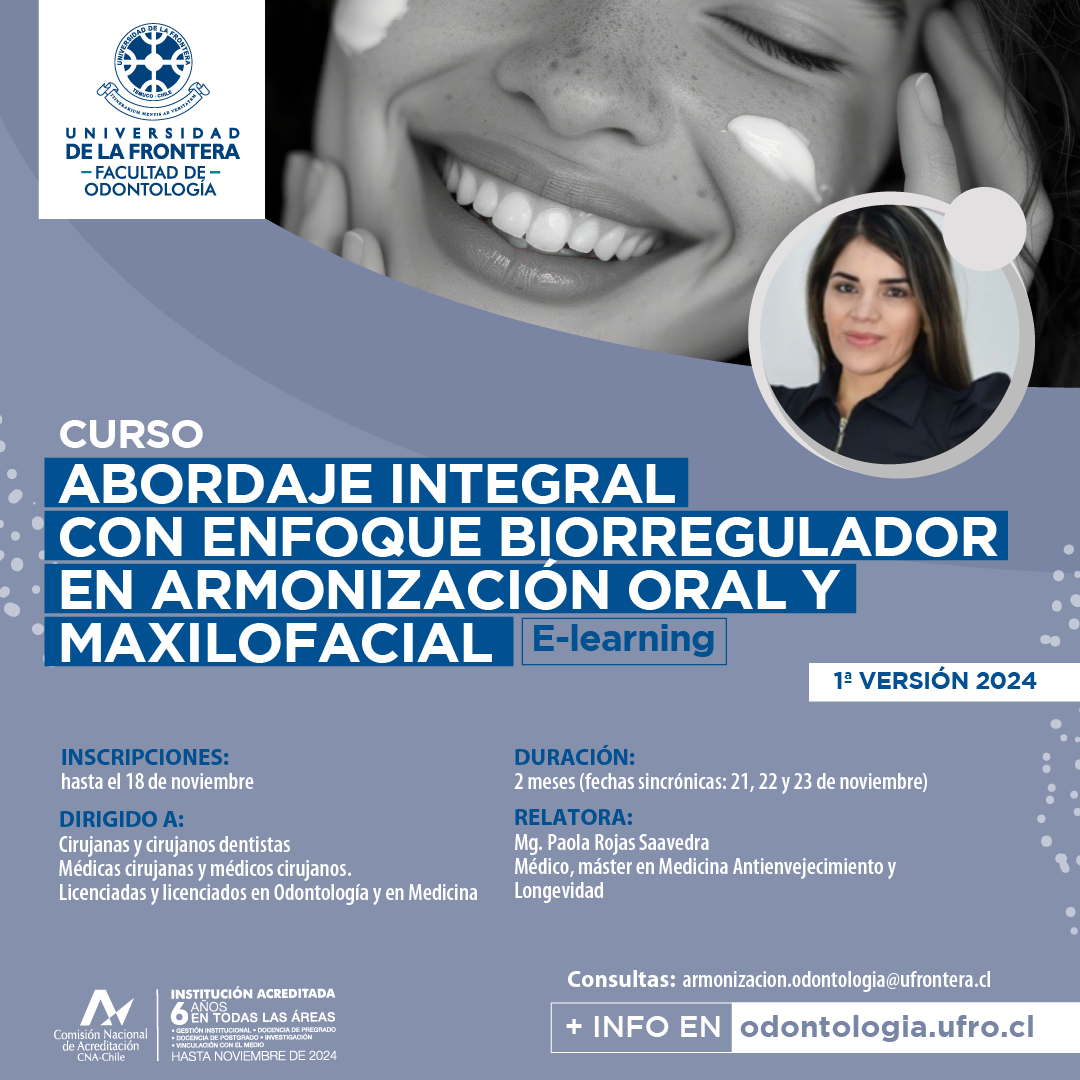 CURSO ABORDAJE INTEGRAL CON ENFOQUE BIORREGULADOR EN ARMONIZACIÓN ORAL Y MAXILOFACIAL